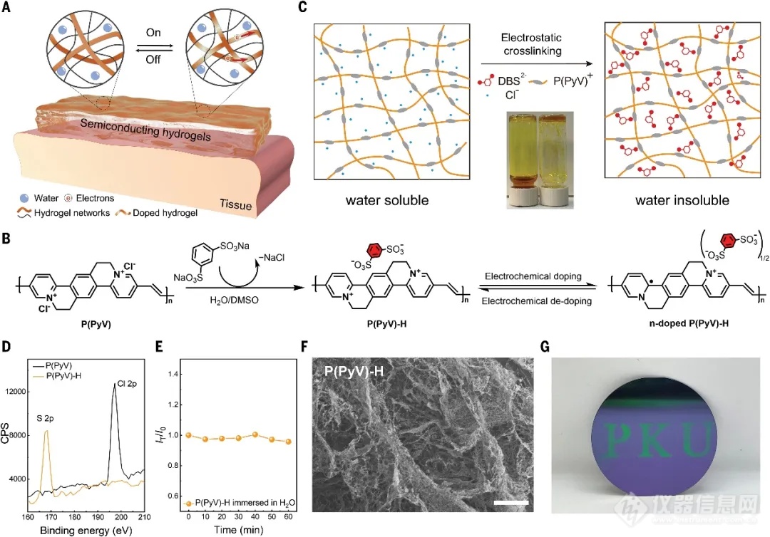 北京大学雷霆研究员Science：使用QSenseE-QCMD技术研究半导体水凝胶电化学掺杂过程(图3)