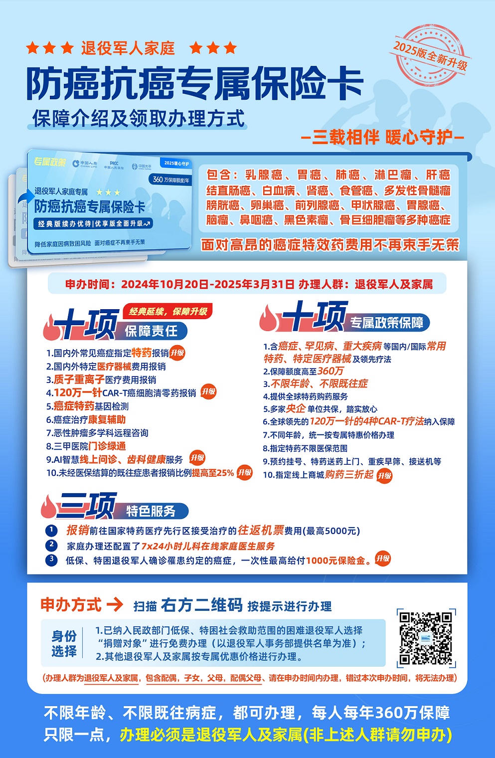 2025年退役军人家庭防癌抗癌专属保险卡开始办理(图1)