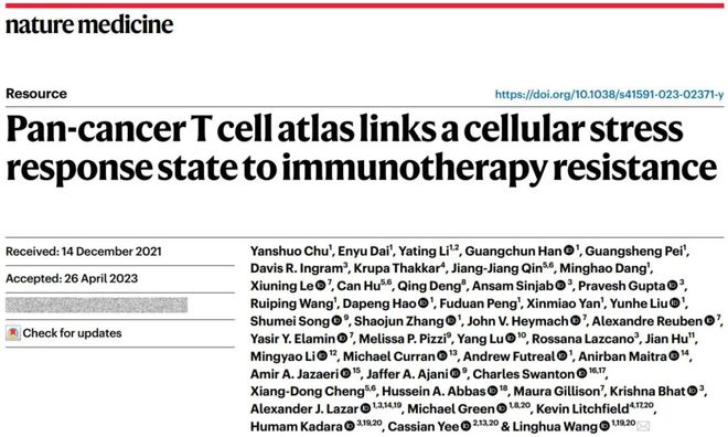 前沿给肿瘤里的T细胞做“普查”迄今最详细图谱揭示改善免疫治疗突破口(图1)