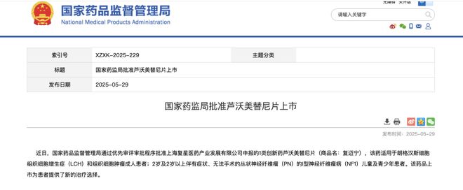 国产1类创新药芦沃美替尼片双适应症获批上市(图1)