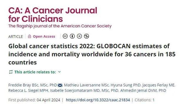 全球最新癌症统计报告出炉！185个国家、36种癌症的发病率和死亡率(图1)